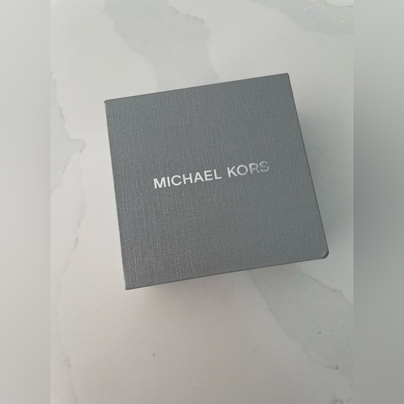 NWT | Michael Kors | Precious Metal-Plated Sterling Silver Pavé Logo Bangle - Picture 4 of 9